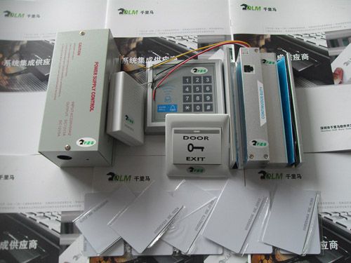 密碼門禁機-上下無框鎖-門禁電源-出門按鈕-門鈴-門禁卡