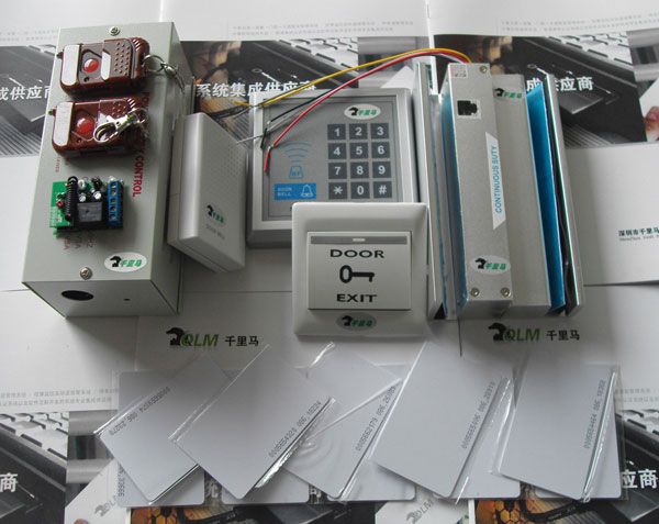 密碼門禁機-上下無框鎖-門禁電源-出門按鈕-門鈴-門禁卡-遙控器