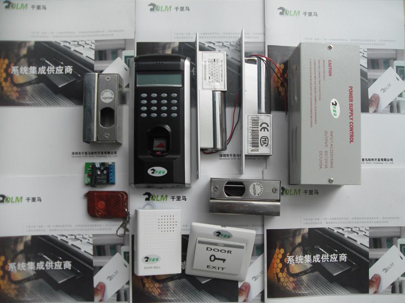 指紋門禁考勤機/雙扇開電插鎖/門禁專用電源